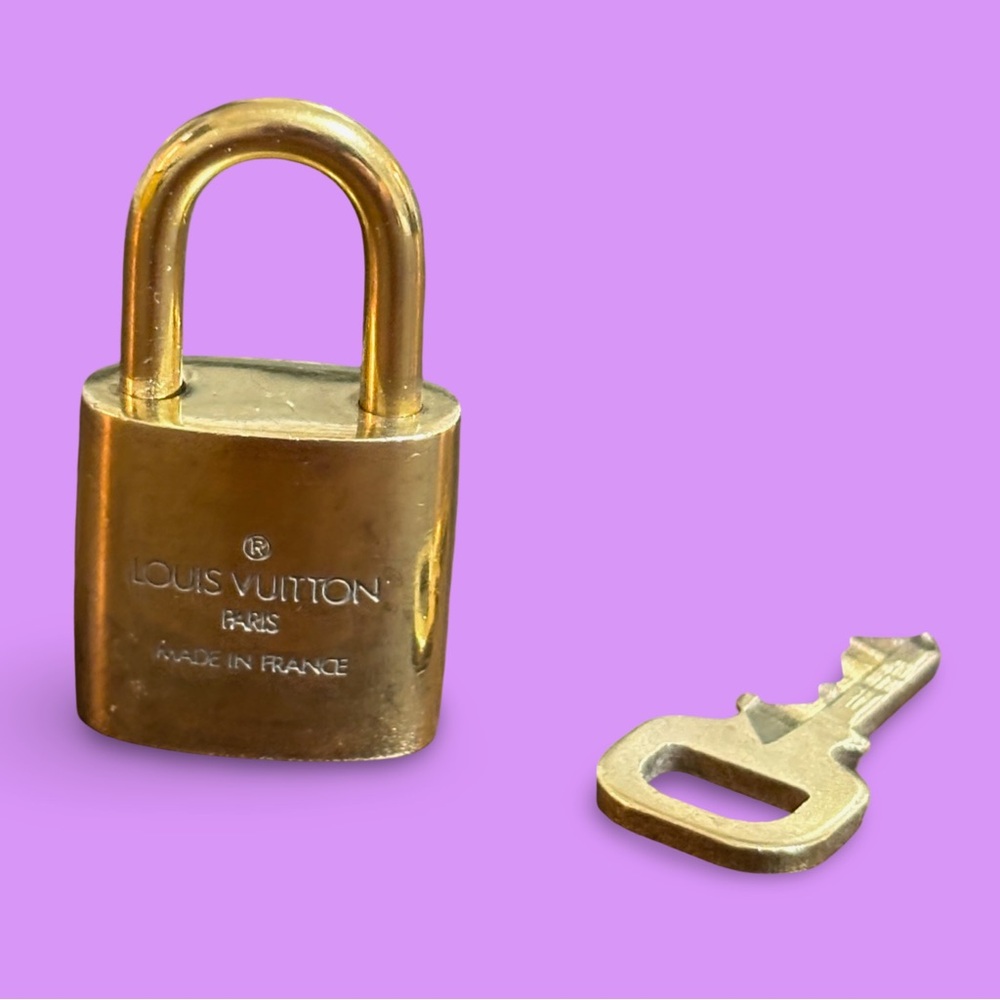 Louis Vuitton Brass Padlock and Key Set